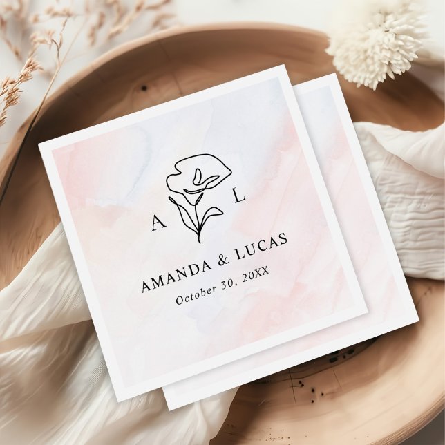 Servilleta De Papel Boda Rústica Botánica Simple (Subido por el creador)