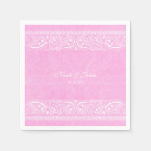 Servilleta De Papel Boda rústica country occidental de lunares rosados