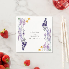 Servilleta De Papel Boda rústica de flores silvestres modernas y elega