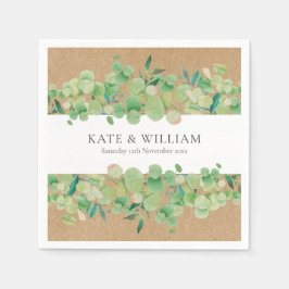 Servilleta De Papel Boda Rústica de la Verdemia Eucalyptus Garland