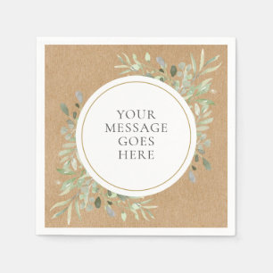Servilleta De Papel Boda rústica kraft boho eucalipto vegetación