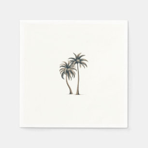 Servilleta De Papel Boda Rústico Costero Tropical Palm Tree