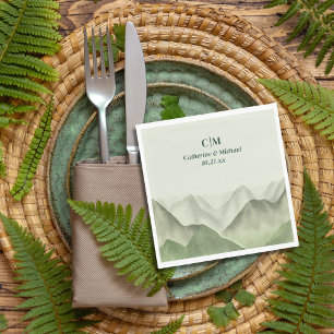 Servilleta De Papel Boda Rústico de Emerald Greenery Mountain