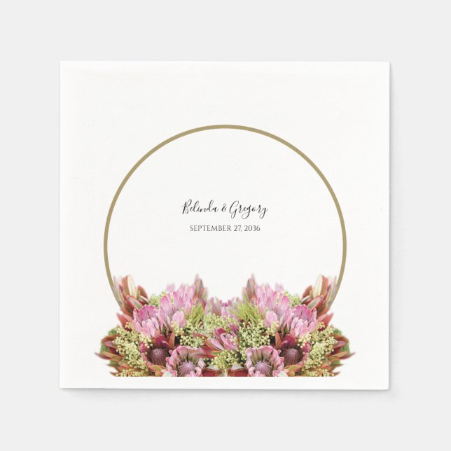 Servilleta De Papel Boda Rústico de Flores Silvestres (Anverso)