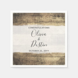 Servilleta De Papel Boda rústico de vivero de madera