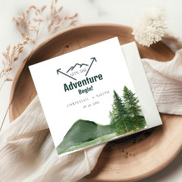 Servilleta De Papel Boda Rústico del Pino Forestal de la Montaña de la