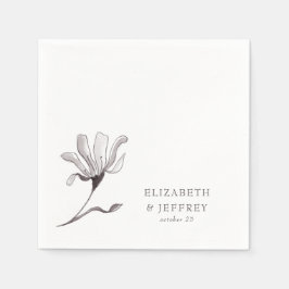 Servilleta De Papel Boda Rústico Elegante De Esbozo Floral