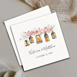 Servilleta De Papel Boda Rústico Floral Lantern