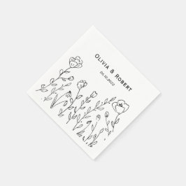 Servilleta De Papel Boda Rústico minimalista de Flor Silvestre