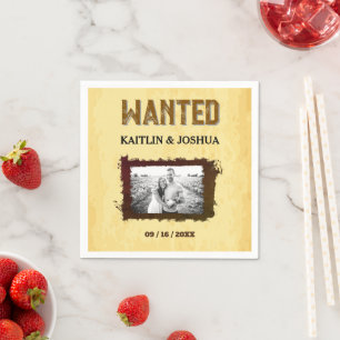 Servilleta De Papel Boda Rústico Occidental 🤠 WANTED Photo