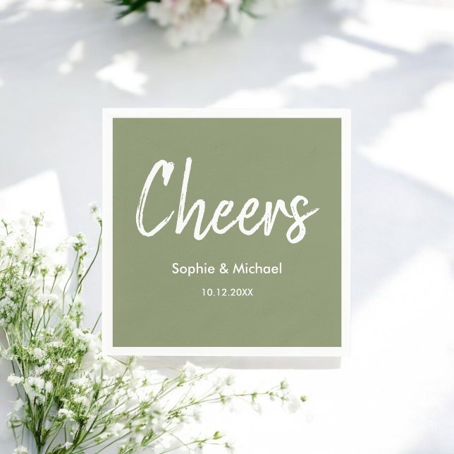 Servilleta De Papel Boda Sage Green White Chepers (Subido por el creador)