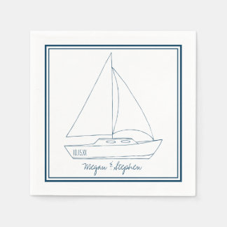 Servilleta De Papel Boda Sailboat
