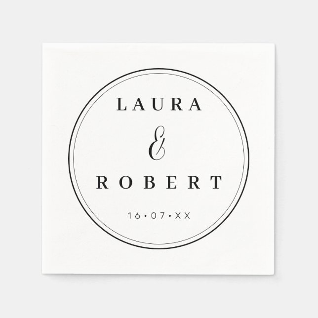 Servilleta De Papel Boda sencillo elegante y elegante personalizado (Anverso)