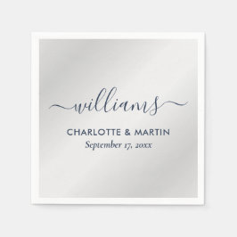 Servilleta De Papel Boda Silver y Navy Blue