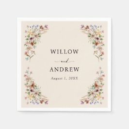 Servilleta De Papel Boda Silvestre Bohemio Vintage de Flores Silvestre
