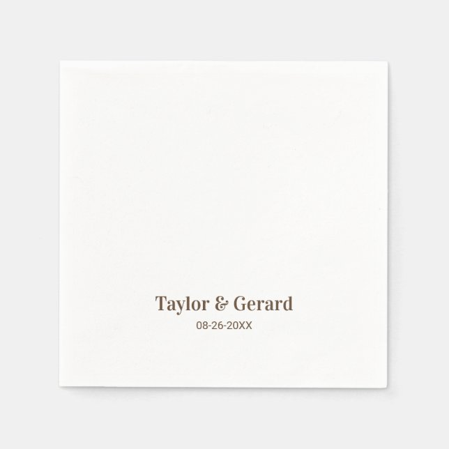 Servilleta De Papel Boda simple (Anverso)