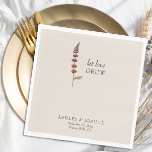 Servilleta De Papel Boda Simple Campestre Flor Silvestre Deja Crecer E