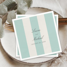 Boda Simple con Rayas de Cabaña en Verde Turquesa