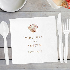Servilleta De Papel Boda simple de conchas marinas