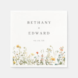 Servilleta De Papel Boda simple de flores silvestres