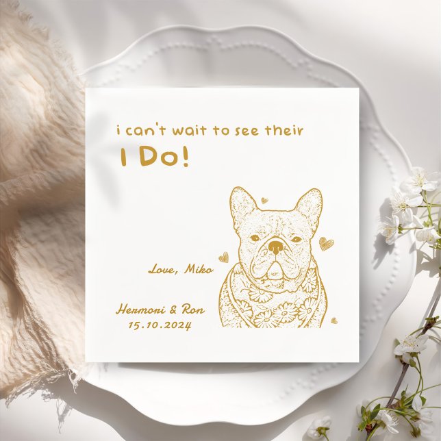 Servilleta De Papel Boda simple de perro Personalizado personalizado d (Subido por el creador)