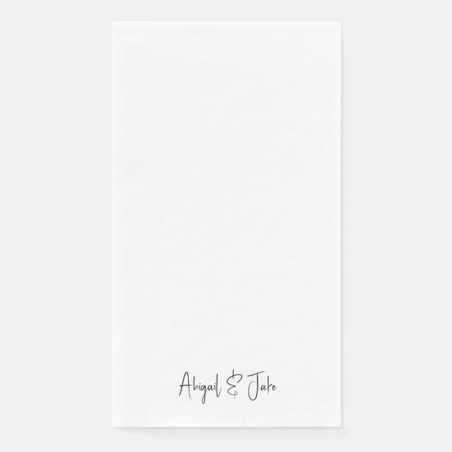 Servilleta De Papel Boda Simple y Moderno Script Names II (Anverso)