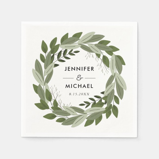 Servilleta De Papel Boda Sprigs Cocktail Napkins (Anverso)