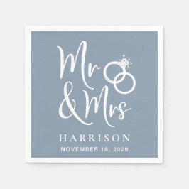 Servilleta De Papel Boda Sr. Dusty Blue