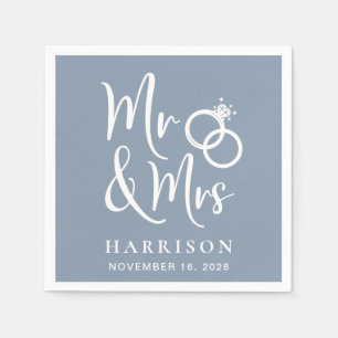 Servilleta De Papel Boda Sr. Dusty Blue