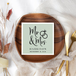 Servilleta De Papel Boda Sr. Sage Green