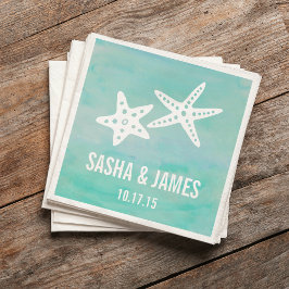 Servilleta De Papel Boda Starfish Aqua Beach