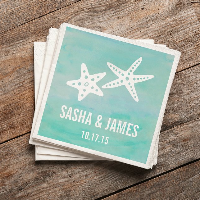 Servilleta De Papel Boda Starfish Aqua Beach (Subido por el creador)