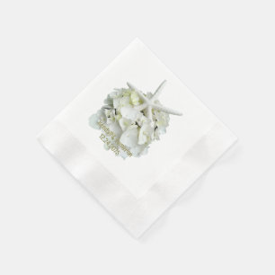 Servilleta De Papel Boda Starfish Hydrangea Blanca