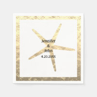 Boda Starfish Tropical Gold White Pareja Nombre