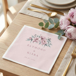 Servilleta De Papel Boda suave y turbio de peonía rosada
