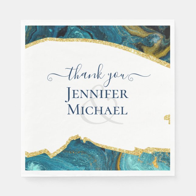 Servilleta De Papel Boda Sublime Emerald Gold AGATE (Anverso)