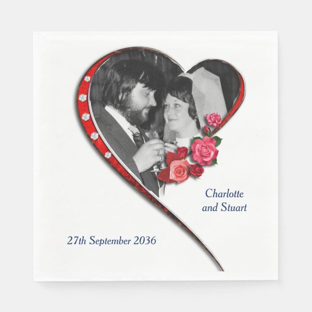 Servilleta De Papel Boda Swirling Heart (Anverso)