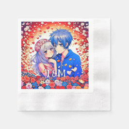 Servilleta De Papel Boda tema de Cute Anime