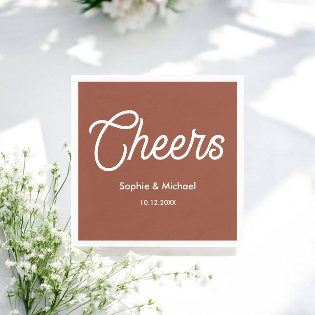 Servilleta De Papel Boda Terracota Marrón Blanco  (Subido por el creador)