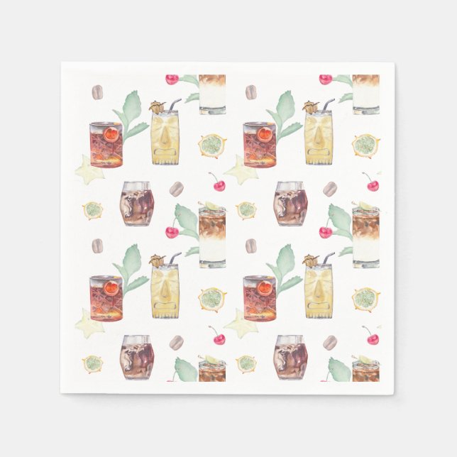 Servilleta De Papel Boda Tiki Bar Cocktail Napkins (Anverso)