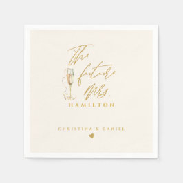Servilleta De Papel Boda Tipografía Escritura Moderna en Oro