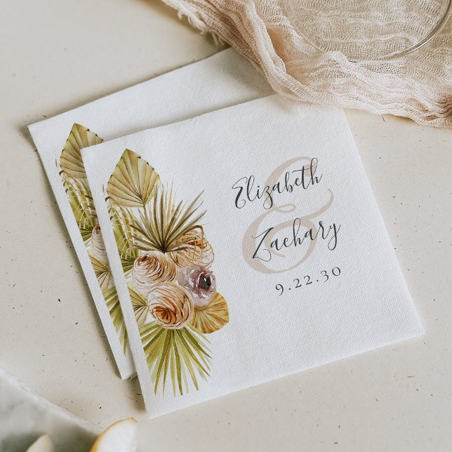 Servilleta De Papel Boda Tono Terroso Floral Tropical Boho (Subido por el creador)