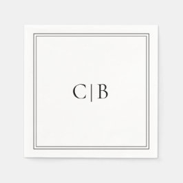 Servilleta De Papel Boda tradicional elegante en blanco y negro