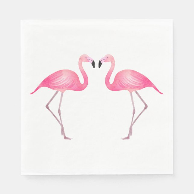 Servilleta De Papel Boda tropical de flamenco rosa Ducha de novias Lua (Anverso)
