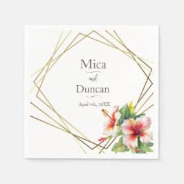 Servilleta De Papel Boda Tropical de Hibiscus