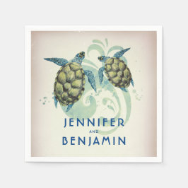 Servilleta De Papel Boda Tropical de Sea Turtles Beach