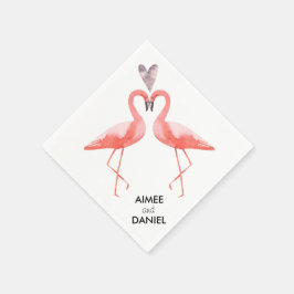 Servilleta De Papel Boda tropical Flamingos