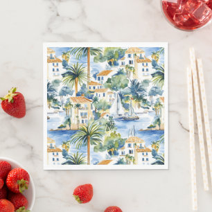 Servilleta De Papel Boda Tropical Mediterráneo