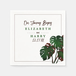 Servilleta De Papel Boda Tropical Monstera Beach