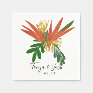 Servilleta De Papel Boda Tropical Sofisticada Ave del Paraíso